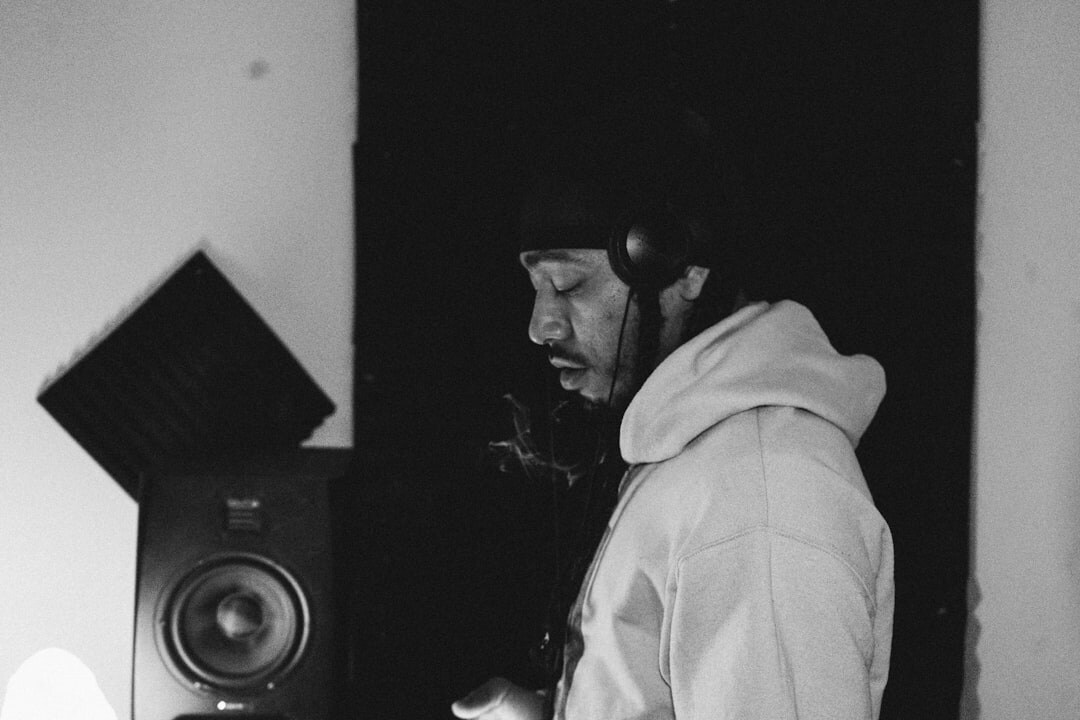 headphones on mixing desk