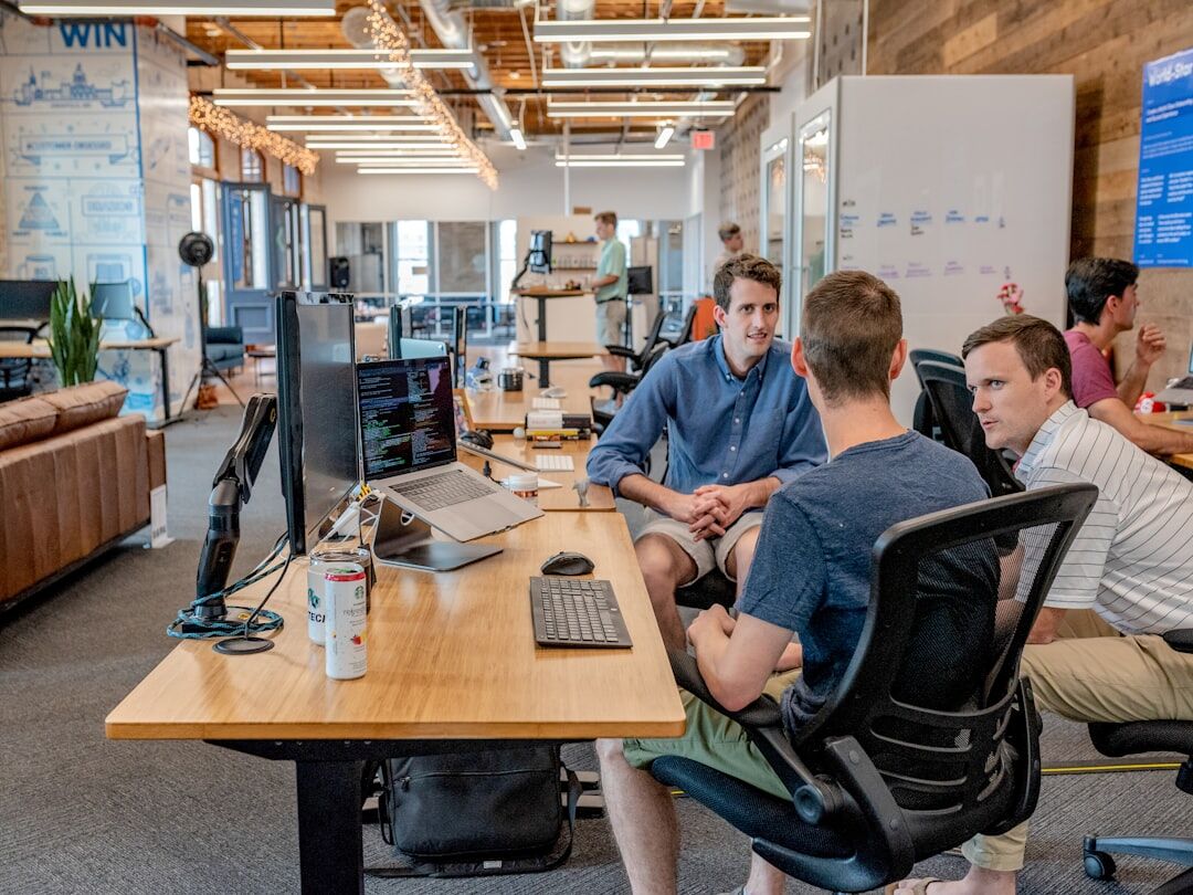 team discussing content ideas